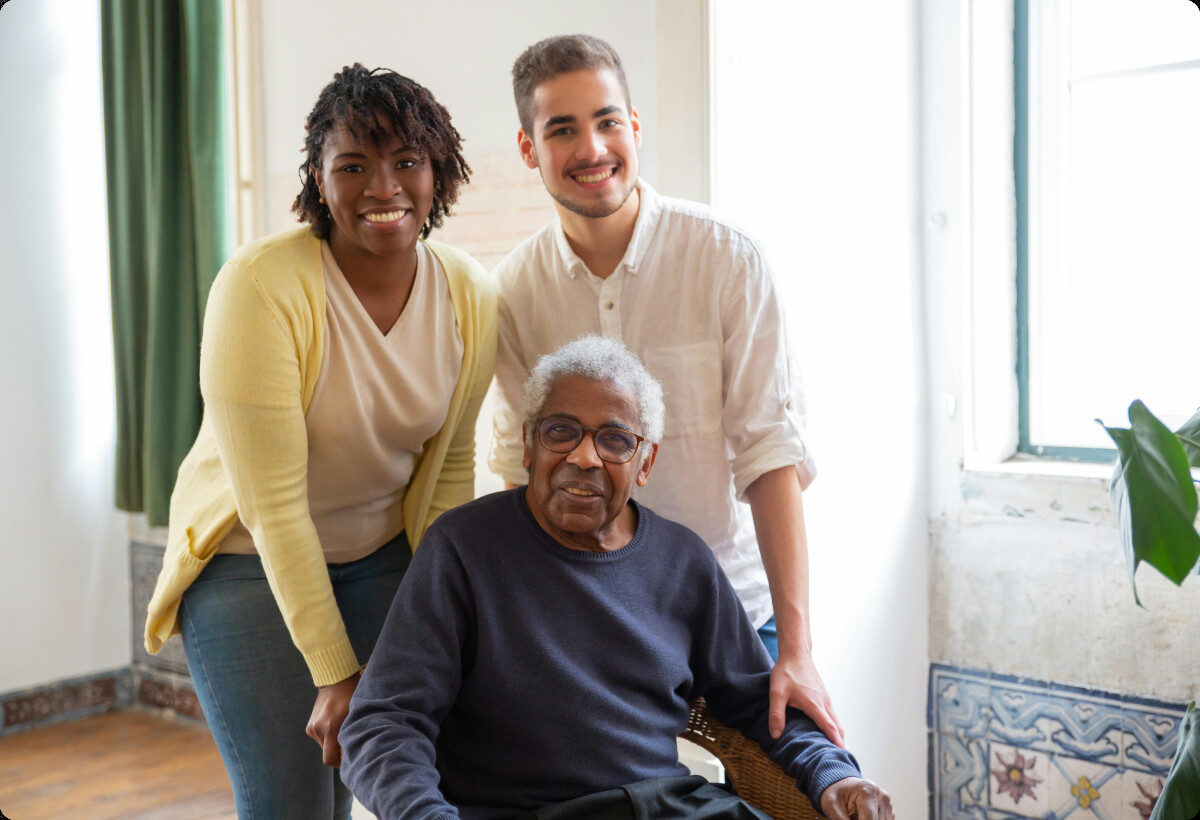 A family with an older relative at home